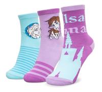 Disney Chaussettes pour fille Frozen Elsa Lot de 3 paires de chaussettes en coton fille 7116, Multicolore 2, 31-34