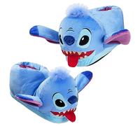 Disney Chaussons Enfant Fantaisie Pantoufle Chaude Peluche Chausson Rigolo Mixte Idée Cadeau Stitch Baby Yoda (Bleu Stitch, 32-33)