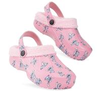 Disney Chaussons Enfant Stitch Pantoufles Enfant Fille Tailles 26/35 Sabots Fourrés Enfant (Rose Stitch, 30/31 EU)