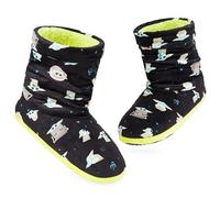 Disney Chaussons Femme Bottines Stitch Pantoufles Bottes Fourrées Bottine Femme Fille Ado Confort Hiver Tailles 34-41 (Noir/Vert Baby Yoda, 34-35 EU)