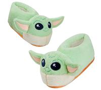 Disney Chaussons Femme Chaussons Peluche Adulte Rigolo Idée Cadeau Stitch Bourriquet Baby Yoda (Vert Baby Yoda, 35-36)