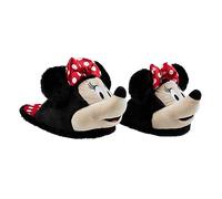 Disney Chaussons Femme Peluche Chausson Adulte Rigolo Slippers Pantoufles Femme Idée Cadeau Stitch Minnie Baby Yoda (Noir Minnie, 36-37)