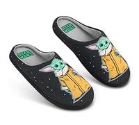 Disney Chaussons Homme Fantaisie, Pantoufles Homme Humour Chausson Chaud Confortable Grincheux Star Wars Baby Yoda (46 EU, Noir Baby Yoda)