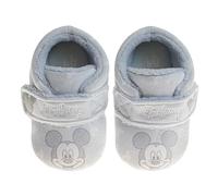 Disney Chaussons pour bébé Mickey, Minnie et Winnie l'ourson - Chaussures de berceau en peluche douce avec sangle - Chaussons confortables pour nouveau-nés et bébés (taille 2, 3, 4 pour bébé), Bleu
