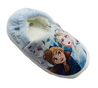Disney Chaussons pour fille La Reine des Neiges avec Elsa et Anna, bleu clair, taille 6 UK, 23 EU