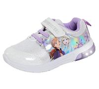 Disney Chaussures de sport clignotantes La Reine des Neiges 2 pour filles avec Elsa et Anna, Argenté., 11 UK Child
