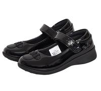 Disney Chaussures d'école Minnie Mouse pour Filles, Chaussures de fête Noires Vernies à Fermeture Facile