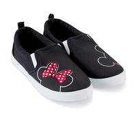 Disney Chaussures Mickey et Minnie pour femme - Baskets classiques Mickey et Minnie Mouse à enfiler en toile, noir, 38 EU