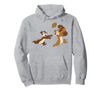 Disney Chip 'N Dale Acorn Chase Sweat à Capuche, Unisexe pour adultes, Gris Chiné, XL