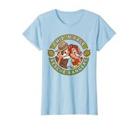 Disney Chip 'N Dale Rescue Rangers Logo T-Shirt, Femme, Bleu Céleste, L