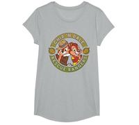 Disney Chip 'N Dale Rescue Rangers Logo T-Shirt, Fille, Gris Chiné, S