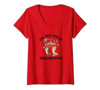 Disney Christmas Chip & Dale Ok But First Presents T-Shirt avec Col en V