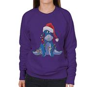 Disney Christmas Eeyore Tangled in Festive Lights Women's Sweatshirt