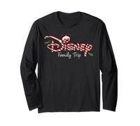 Disney Christmas Family Trip Candy Cane Script Logo Manche Longue