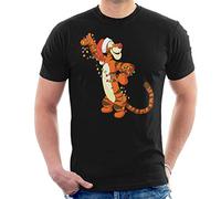 Disney Christmas Tigger Holding Festive Lights Men's T-Shirt