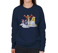 Disney Christmas Winnie The Pooh in The Snow with Friends Women's Sweatshirt