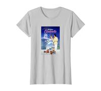 Disney Cinderella Classic Vintage Movie Poster T-Shirt, Femme, Argent, XL