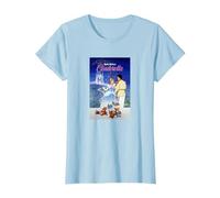 Disney Cinderella Classic Vintage Movie Poster T-Shirt, Femme, Bleu Céleste, 3XL