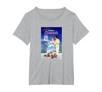 Disney Cinderella Classic Vintage Movie Poster T-Shirt, Femme Grandes tailles, Gris Chiné, 1X
