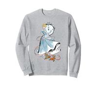 Disney Cinderella Clock Strikes Twelve With Jaq And Gus Sweatshirt, Unisexe pour adultes, Gris Chiné, XL