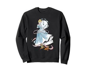 Disney Cinderella Clock Strikes Twelve With Jaq And Gus Sweatshirt, Unisexe pour adultes, Noir, M