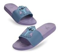 Disney Claquettes Enfant Stitch Minnie, Sandales Filles Été, Sandales de Piscine Plage pour Enfant 24-35 (Violet/Bleu Stitch, 34-35 EU)