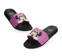 Disney Claquettes Enfant Stitch Minnie, Sandales Filles Été, Sandales de Piscine Plage pour Enfant 24-35 (Noir/Rose Minnie, 28-29 EU)