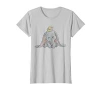 Disney Classic Dumbo Baby Elephant T-Shirt, Femme, Argent, XL