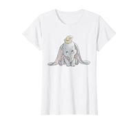 Disney Classic Dumbo Baby Elephant T-Shirt, Femme, Blanc, M