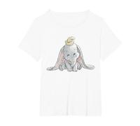 Disney Classic Dumbo Baby Elephant T-Shirt, Femme Grandes tailles, Blanc, 2X
