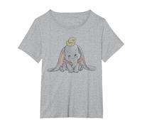 Disney Classic Dumbo Baby Elephant T-Shirt, Femme Grandes tailles, Gris Chiné, 4X