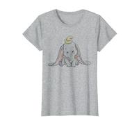 Disney Classic Dumbo Baby Elephant T-Shirt, Femme, Gris Chiné, XL