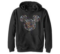 Disney Classic Mickey-Floral Ears Hoodie Athlétique pour, Noir, S Garçon