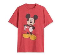Disney Classic Mickey Mouse Full Size Graphic Short Sleeve T-Shirt, Rouge chiné, S Homme