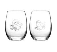 Disney Classics Collectible Wine Glass Sets (Ariel & Flounder)
