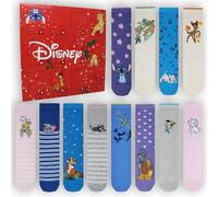 Disney Classics Dames 12 Jours de Chaussettes - Calendrier de l'Avent - Boîte cadeau avec 12 Paires de Chaussettes