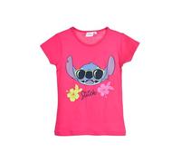 Disney Classics T-shirt Stitch, Vêtements Filles, 100 % coton, imprimé hawaii, fuchsia, 4 ans