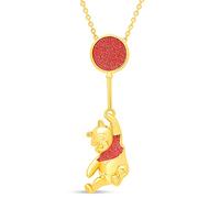 Disney Classics Winnie The Pooh Yellow Gold Plated Slider Necklace, Official License