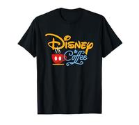 Disney & Coffee Mickey Mouse Coffee Cup Script Logo T-Shirt