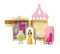 Mattel Disney Coffret Le Château de Belle de la collection Histoires à Empiler, maison de poupée avec mini-poupée et 9 éléments de jeu, inspiré du film La Belle et la Bête, pour enfants, JDP54