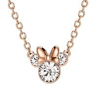 Disney Collier avec Pendentif Minnie en Laiton Plaqué avec Pierre de Naissance en Cristal, 40+5cm (Avril)
