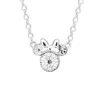 Disney Collier avec Pendentif Minnie en Laiton Plaqué avec Pierre de Naissance en Cristal, 40+5cm (Avril)