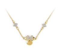 Disney Collier avec pendentif Minnie Quatrefoil plaqué or 40,6 cm réglable pour filles