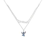 Disney Collier Lilo et Stitch avec un pendentif argent sterling, argenté et bleu