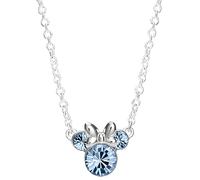 Disney Collier Minnie Mouse en argent sterling avec pierre de naissance du mois de décembre, Argent sterling