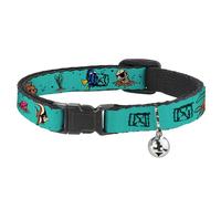 Disney Collier pour chat avec clochette, Le Monde de Nemo et trésors sous-marins Bleu aqua 21,6 à 30,5 cm de large