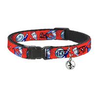 Disney Collier pour chat avec clochette, verrou L'Étrange Noël de monsieur Jack et pose baril Rouge, 21,6 à 30,5 cm de large