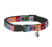 Disney Collier pour chat Breakaway | Winnie l'ourson et ses amis et icônes Multicolore Durable Réglable Bague d'identification