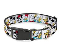 Disney Collier pour chien avec boucle en plastique 6 blocs de pose Blanc Multicolore 21,6 à 30,5 cm de large