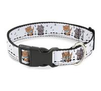 Disney Collier pour chien avec boucle en plastique Motif Aristochats Toulouse et Berlioz Piano et notes de musique 33 à 43 cm Largeur 3,8 cm